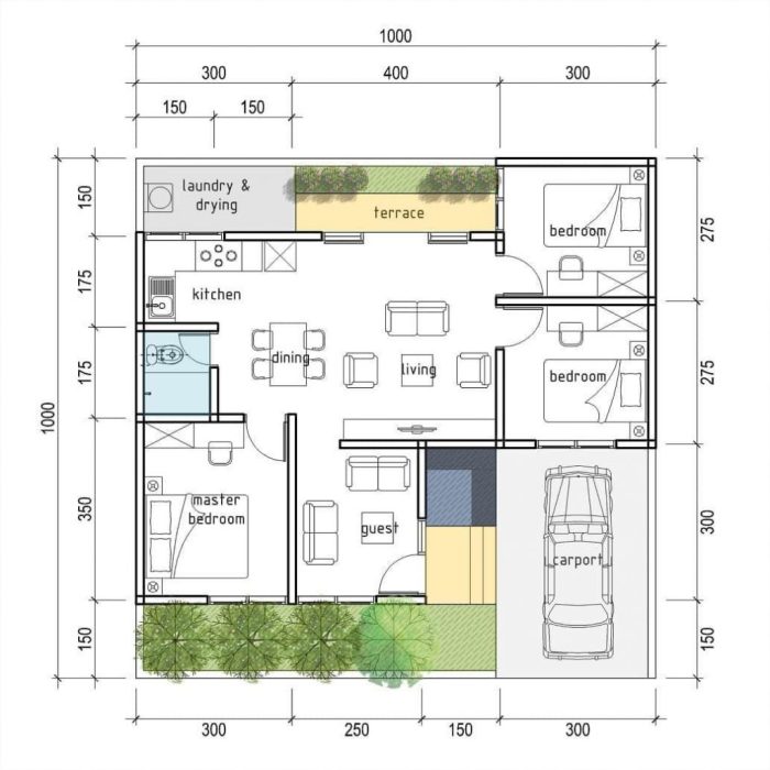 Desain rumah ukuran 12 x 10