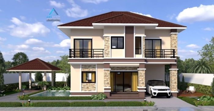 Desain rumah type 72 2 lantai