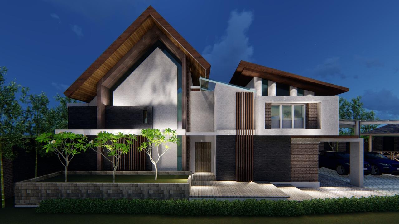 Desain rumah minimalis tropis 2 lantai