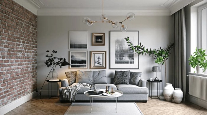 Moderne wohnzimmer in grau