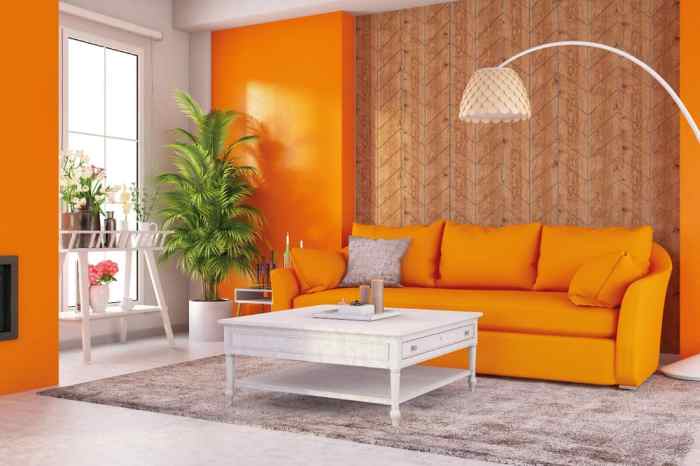 Orange sofa wohnzimmer